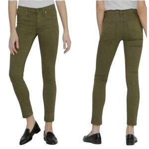 HUDSON Women's Nico Mid Rise Super‎ Skinny Ankle Jeans Olive Army Green Pants 24